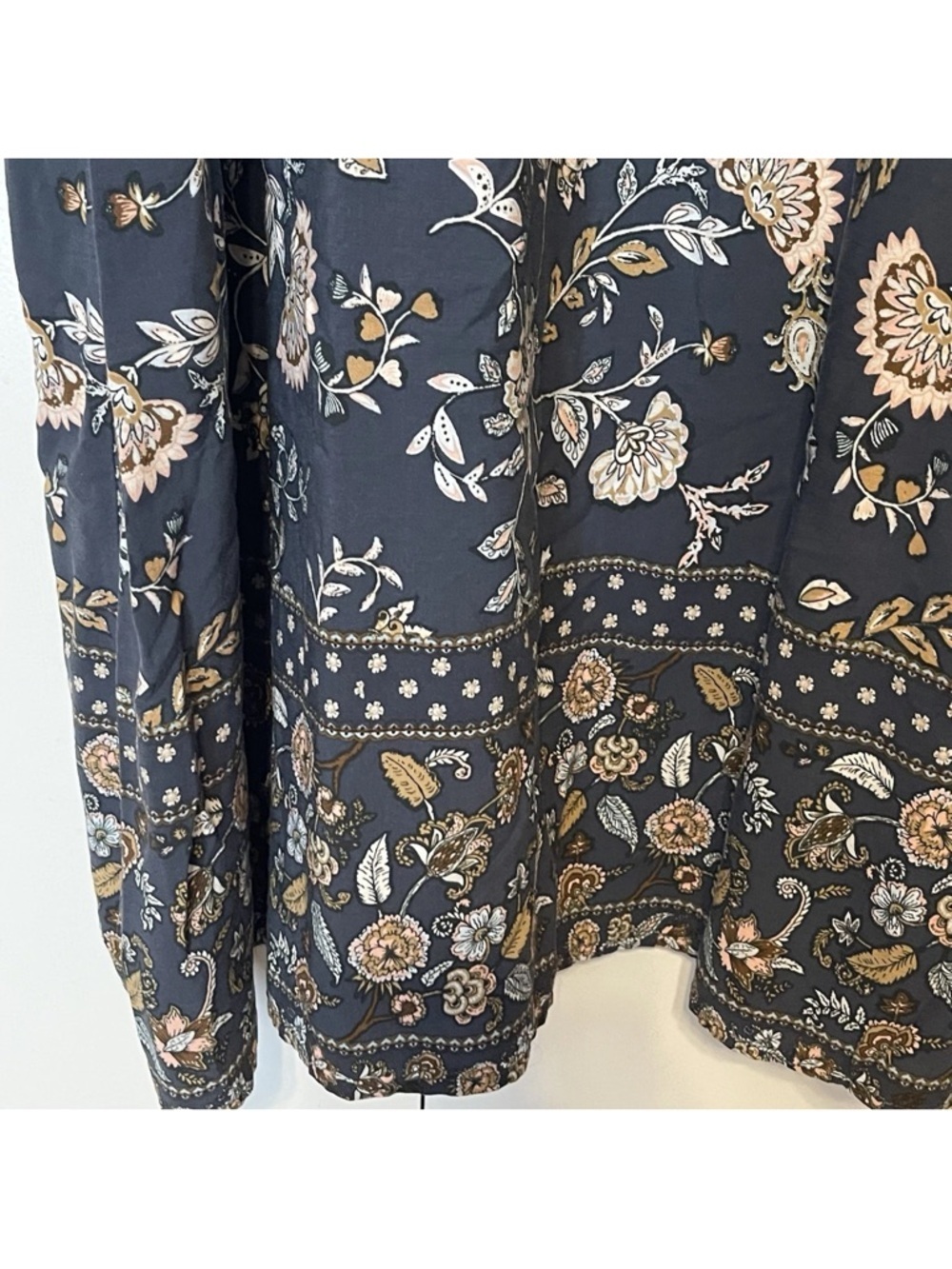 Bohme Maxi Dress Blue Paisley Cottagecore Spaghetti Strap Medium - Picture 2 of 7